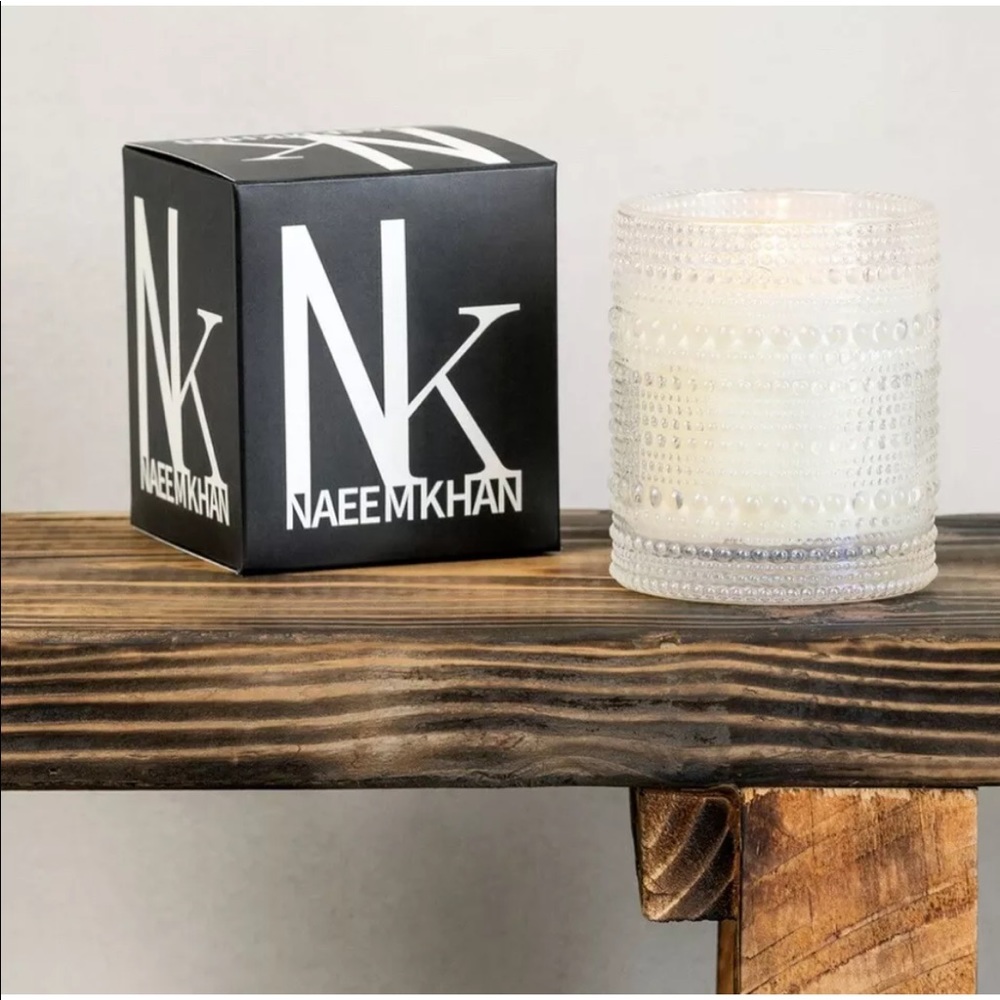NAEEM KHAN ROSE CANDLE GLASS CONTAINER NEW